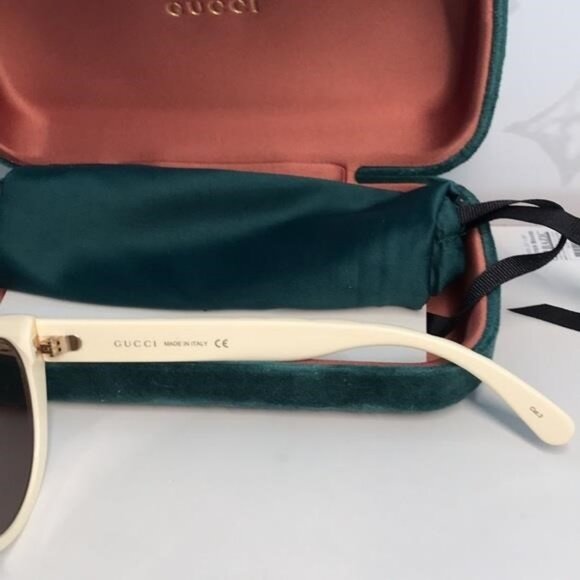 New ✨ Authentic Gucci GG0814SK 002 Sunglasses – Ivory Frame with Brown Lenses ✨ - Picture 11 of 12